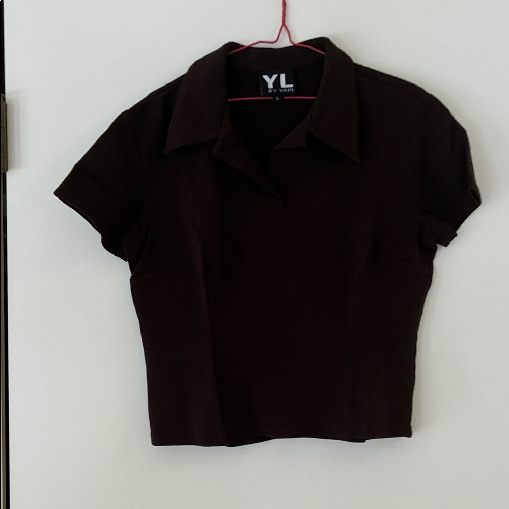 YL by Yair Chocolate Button Down Shirt